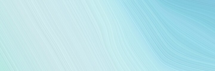 Poster - abstract modern designed horizontal banner with pale turquoise, light blue and sky blue colors. elegant curved lines with fluid flowing waves and curves