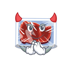 Sticker - frozen beef dressed as devil cartoon character design style