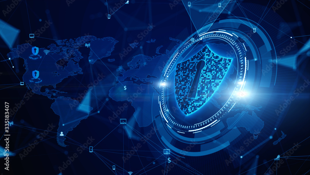Shield Icon Cyber Security, Digital Data Network Protection, Future ...