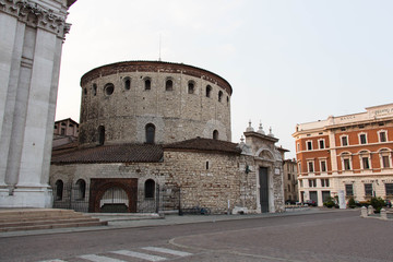 Old Cathedral of Brescia in Piazza Paolo VI, Lombardy, Italy.