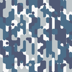 Wall Mural - Military camouflage pattern. Blue print.  Repeating seamless texture.