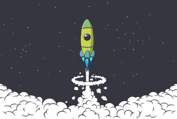 Poster - rocket launch to space