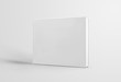 © olegphotor - Closed white book template with realistic shadows, standing for presentation of design and advertising, front view.
