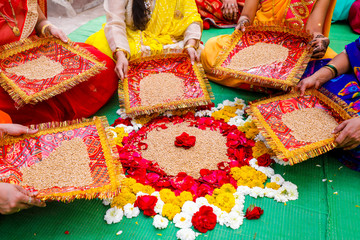 Sticker - Traditional wedding ceremony in Hinduism : flower Decoration