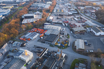 Wall Mural - Aerial View over Industrial Buildings in United Kingdom