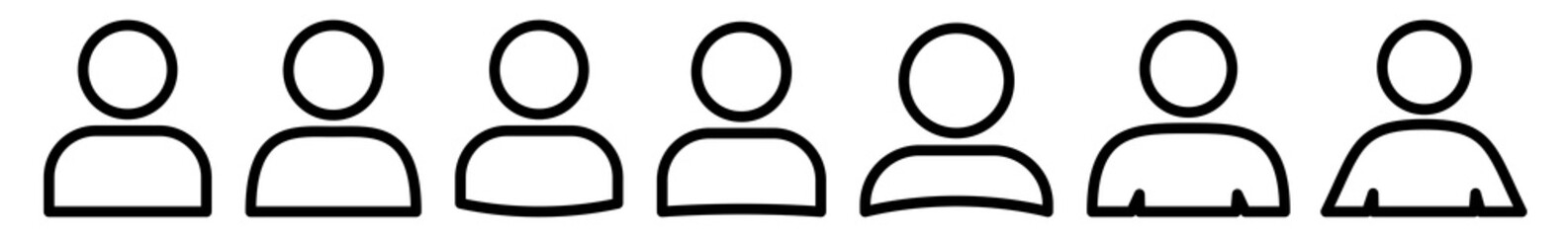 Wall Mural - user icon black line | avatar illustration | client symbol | member profile logo | login head sign |
