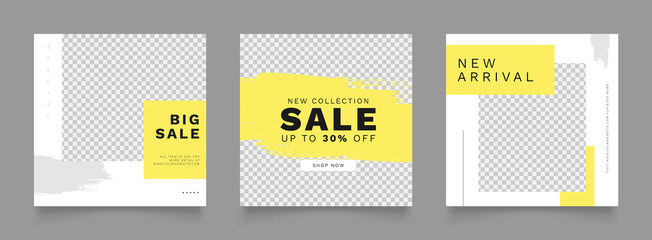 social media post template for digital marketing and sale promo. fashion advertising. banner offer. yellow color. mockup photo vector frame illustration