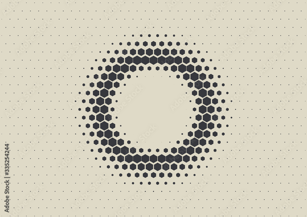 2D Abstract Geometric Wave Hex Halftone Pattern Stock Vector | Adobe Stock