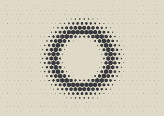 2D Abstract Geometric Wave Hex Halftone Pattern