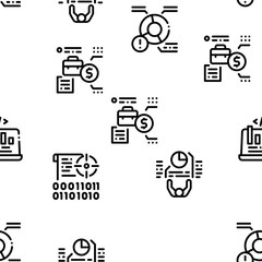 Wall Mural - Data Scientist Worker Seamless Pattern Vector Thin Line. Illustrations