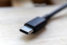 A Close Up Portrait Of A Male Universal Serial Bus Connector Of Type C Or Abbreviated USB-C. It Is Used To Connect Or Charge Multimedia Devices.