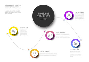 Wall Mural - Timeline template with circle buttons