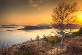 Fototapeta Natura - Beautiful sunrise over the Norwegian Sea near Alesund, Norway