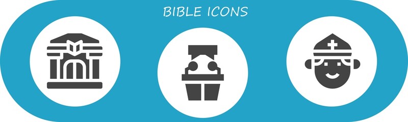 Sticker - Modern Simple Set of bible Vector filled Icons