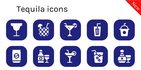 Poster - Modern Simple Set of tequila Vector filled Icons