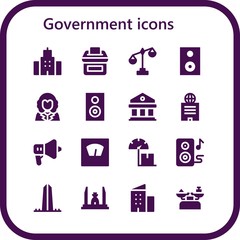 Sticker - Modern Simple Set of government Vector filled Icons