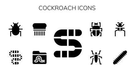 Sticker - cockroach icon set