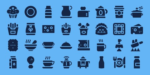 Sticker - Modern Simple Set of breakfast Vector filled Icons