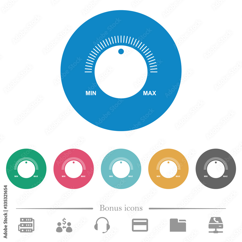 Volume control with captions flat round icons Stock Vector | Adobe Stock