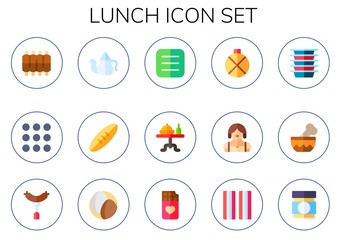 Canvas Print - lunch icon set