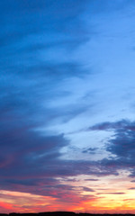 Wall Mural - Beautiful sunset . Nature background with colorful sky.