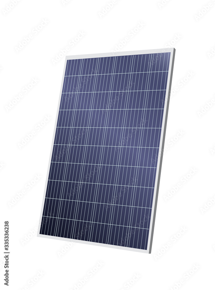 solar panel realistic vector illustration isolated - obrazy, fototapety, plakaty 
