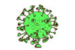 Virus illustration. Coronavirus. COVID-19. Wuhan. China. Vector isolated icon.