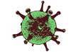 Virus illustration. Coronavirus. COVID-19. Wuhan. China. Vector isolated icon.
