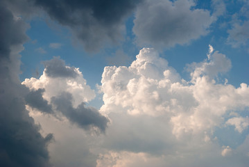 Sunset cloudy sky, winter storm in central america, rain clouds in central america