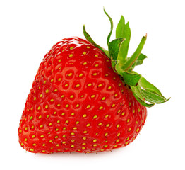 Sticker - Strawberry isolated on white background.