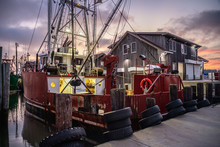 Early Morning At The Fishing Fleet Dock In Barnegat Light, New Jersey