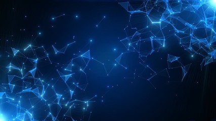 Wall Mural - blue abstract lines network connection