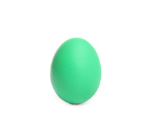 Green Egg For Easter Celebration Isolated On White