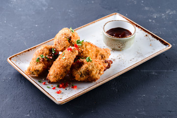 Canvas Print - fried chicken wings asian cuisine