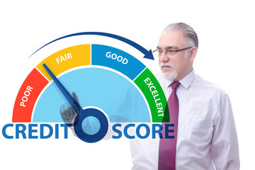 businessman in credit score concept