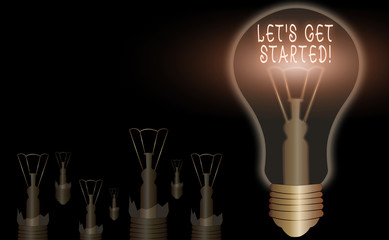 Wall Mural - conceptual hand writing showing let get started. concept meaning encouraging someone to begin doing 