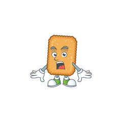 Sticker - A cartoon design of biscuit showing an amazed gesture