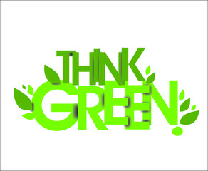 Sticker - think green  vector file