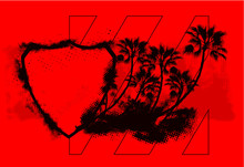 Summer Shield Red Grunge Background