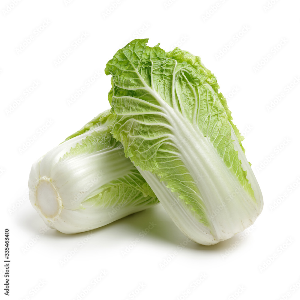 Chinese cabbage on white background  - obrazy, fototapety, plakaty 
