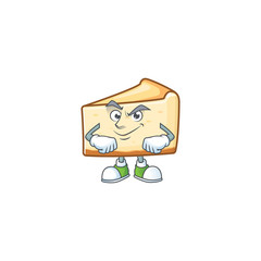 Poster - Cheese cake mascot design style with grinning face