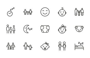 Poster - Premium set of kid line icons.