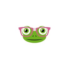 Frog With Glasses Icon Isolated On White Background