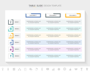 Wall Mural - Table Infographic Template