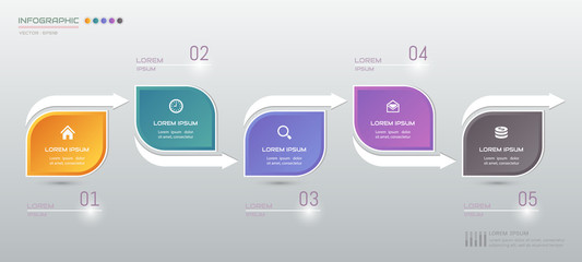 Naklejka na meble Infographics design template with icons, process diagram, vector eps10 illustration