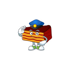 Wall Mural - A dedicated Police officer of dobos torte mascot design style