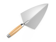 Top View Of Construstion Trowel Isolated On White Background - 3d Illustration