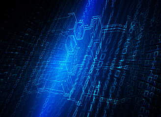 blue cyber circuit future technology concept background