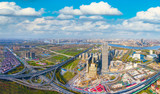 Fototapeta Miasto - Urban transportation hub of Shanghai, China