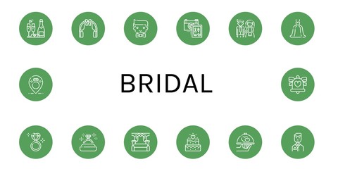 Sticker - bridal icon set